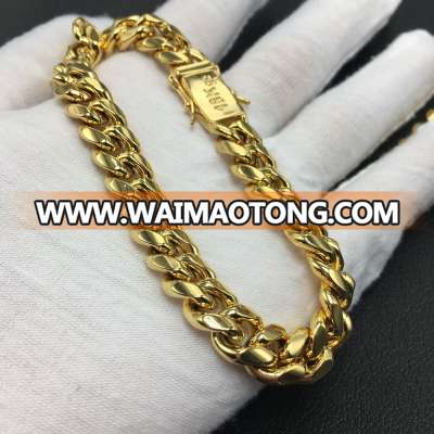 hip pop black gold filled cuban link chain for men men's chain